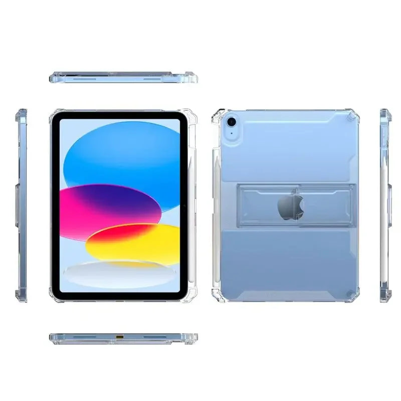 IPad Pro 11 Protective Case: Fall-Proof, Transparent, with Pen Slot, Suitable for iPad 10.2, 10.9, Mini 6, featuring a Bracket Shell for Tablet, Crafted from Soft TPU Material