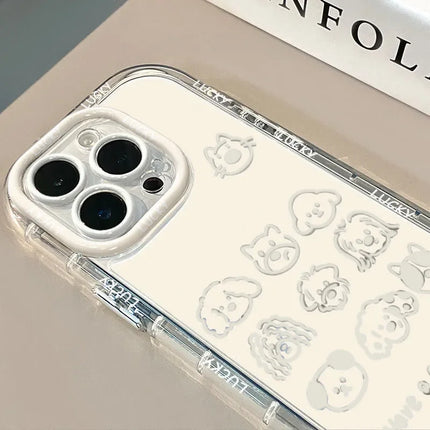 OKEYWOW iPhone silicone shockproof smile case for iPhone 11 to 17 Pro Max, soft cover with colorful smile design on the back.