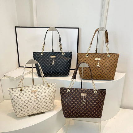 Women Autumn Winter Shoulder Bag Large Capacity Tote Handbag Presbyopic Style
