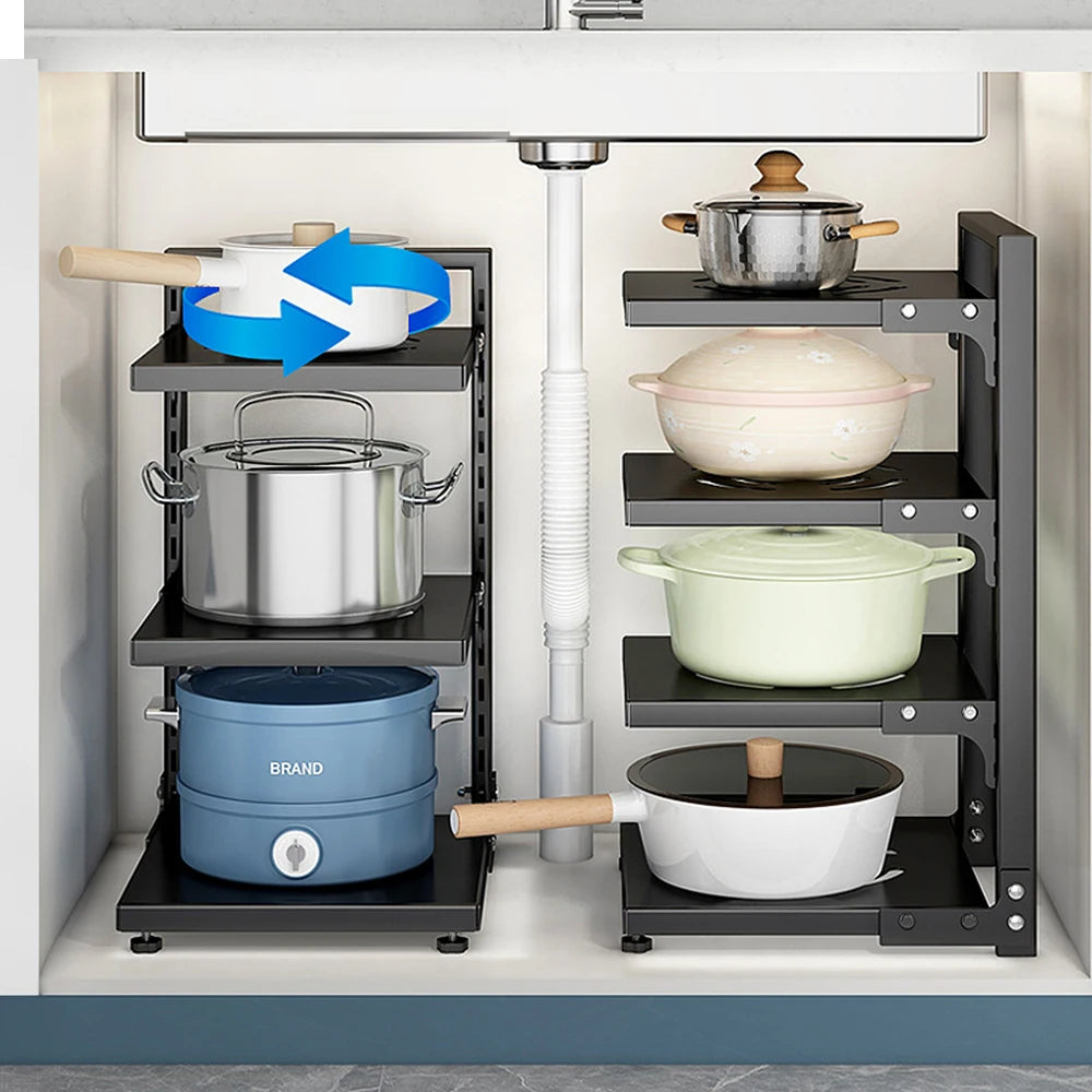 Lifeideas Multi Tier Adjustable Kitchen Pot Rack Organizer