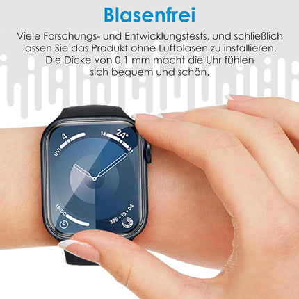 Apple Watch Hydrogel Screen Protector 5-pack by OKEYWOW for Series 5/SE/10 models, showing the transparent HD film on watch screens.