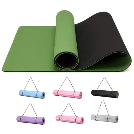GoodNite Non Slip TPE Yoga Mat 183x61cm for Yoga Pilates Fitness with Strap