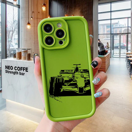OKEYWOW silicone shockproof racing case for iPhone 12, 11 Pro Max, XR, XS, 13, 14, 15, 16, and 17 models with sleek design