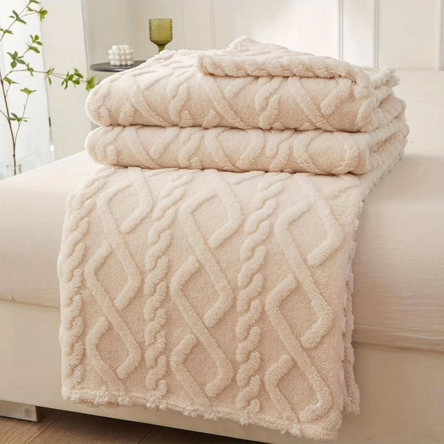 CloudSoft Coral Fleece Blanket Lightweight Sofa Bed Nap Throw Cover