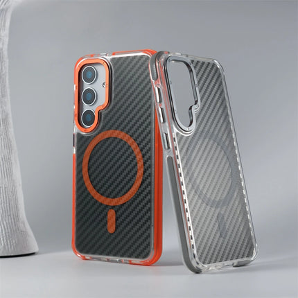 Carbon Fiber MagSafe Armor Case for Samsung Galaxy S26/S25/S24/S23 Ultra Plus A55/A53 Shockproof Cover