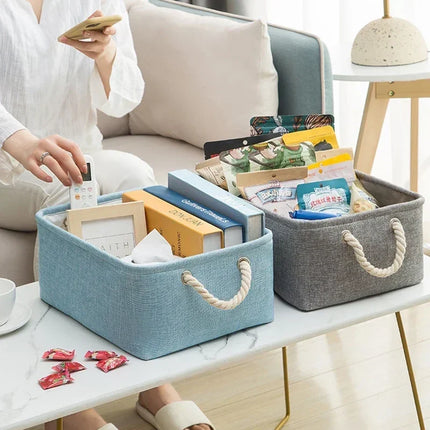 OKEYWOW multi-purpose storage basket for laundry, toys, clothes, socks, and books, featuring a versatile, durable fabric design.