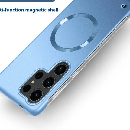 Samsung Ultra Thin Magnetic PC Shockproof Cooling Cover for S22/S23/S24/S25 Ultra Plus by OKEYWOW, showing sleek design and magnetic edges.