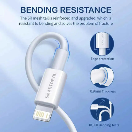 SmartDevil 20W USB Cable iPhone 14/13/12/11 Pro Max X/XR/8 Plus Lightning Fast Charging Data Sync 3A USB 3.0 SmartDevil 20W USB Cable iPhone 14/13/12/11 Pro Max X/XR/8 Plus Lightning Fast Charging Data Sync 3A USB 3.0  smartdevil-20w-usb-cable-for-iphone-and-ipad-lightning-fast-charging-and-data-sync-for-iphone-14-13-12-11-pro-max-x-xr-8-plus-and-ipod-3a-usb-3-0