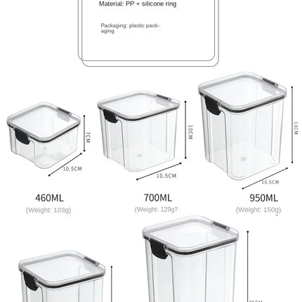 FreshLock Grain Storage Jar Set Sealed Plastic Moisture Proof Kitchen Organizer Box