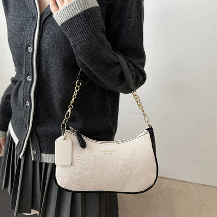 Luxury OKEYWOW cherry pendant shoulder bag for women, soft lychee texture, casual underarm dumpling handbag with elegant design.