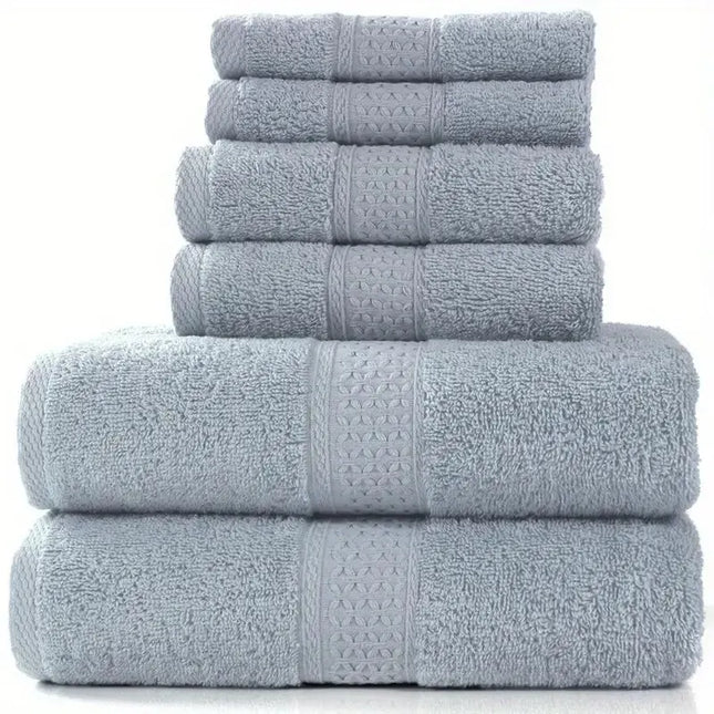 SoftWeave Cotton Bath Towel Solid Color Absorbent Hotel Bathroom Washcloth Set