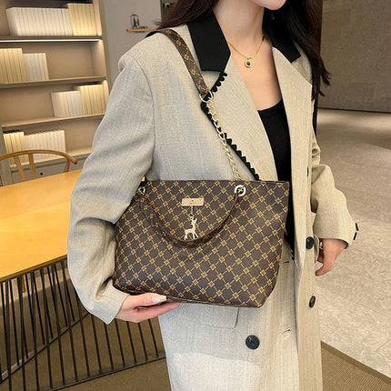 Women Autumn Winter Shoulder Bag Large Capacity Tote Handbag Presbyopic Style