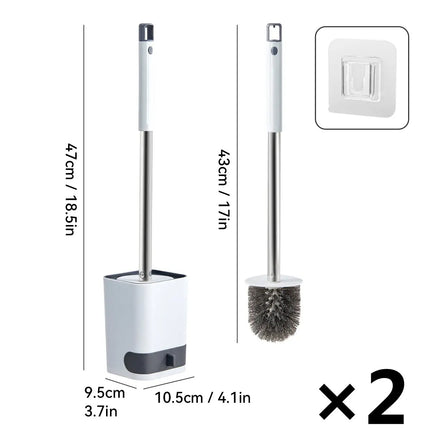 CleanEase Wall-Mounted Toilet Brush with Drainable Holder