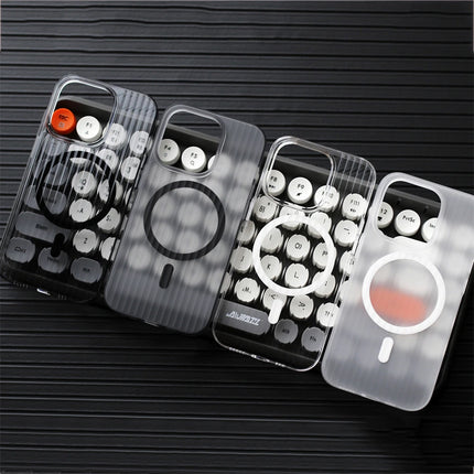 Corrugated Clear MagSafe Case for iPhone 17/16/15/14/13/12 Pro Max Matte Hard Cover