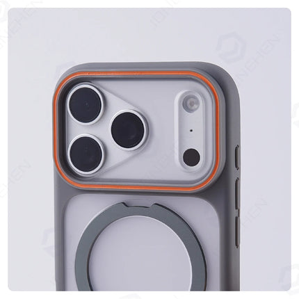 Matte Translucent MagSafe Case for iPhone 17/16/15/14/13/12 Pro Max Ring Stand Shockproof Cover