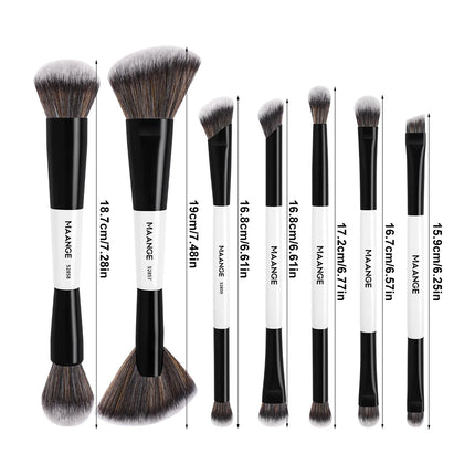 Velora Beauty 7pcs Dual Head Makeup Brush Set Foundation Eyeshadow Contour Blending Tools