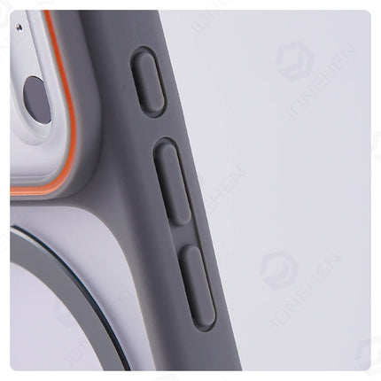 Matte Translucent MagSafe Case for iPhone 17/16/15/14/13/12 Pro Max Ring Stand Shockproof Cover