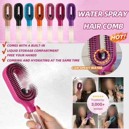 HydraComb 2-in-1 Spray Massage Hair Comb with Scalp Massager