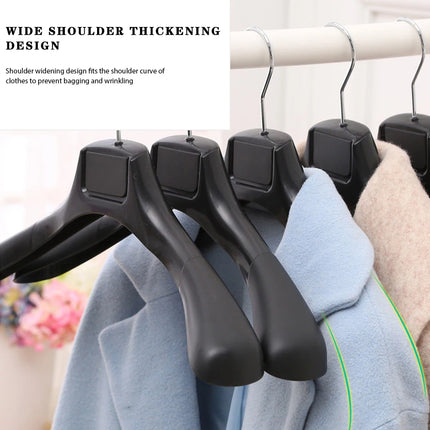 HomeAura 5pcs Wide Shoulder Clothes Hanger Plastic Suit Coat Wardrobe Storage Organizer