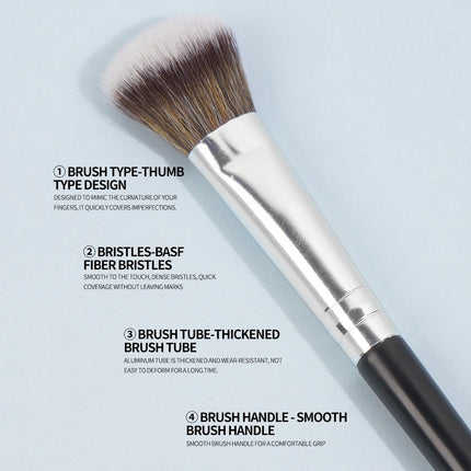 Velora Beauty 5pcs Makeup Brush Set Foundation Concealer Contour Blush Soft Fiber Tools