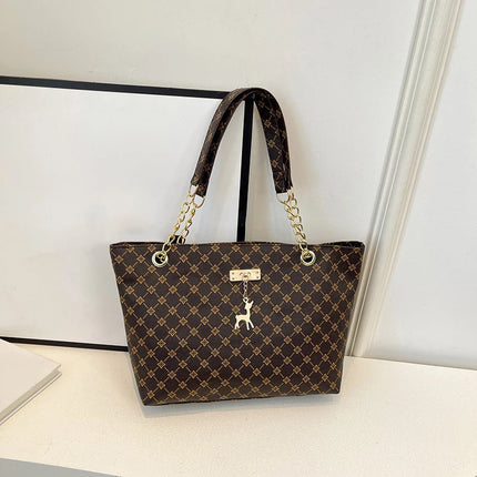 Women Autumn Winter Shoulder Bag Large Capacity Tote Handbag Presbyopic Style