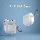 Transparent TPU case for AirPods 4th Gen by OKEYWOW, showing a clear protective cover for wireless earphones.