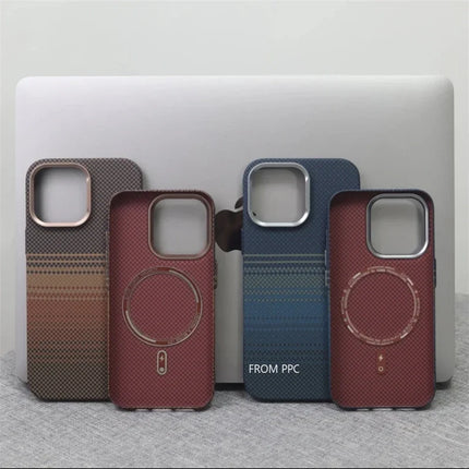 OKEYWOW iPhone 16/15/14 Pro Max MagSafe magnetic case with carbon relief matte finish and camera lens protection