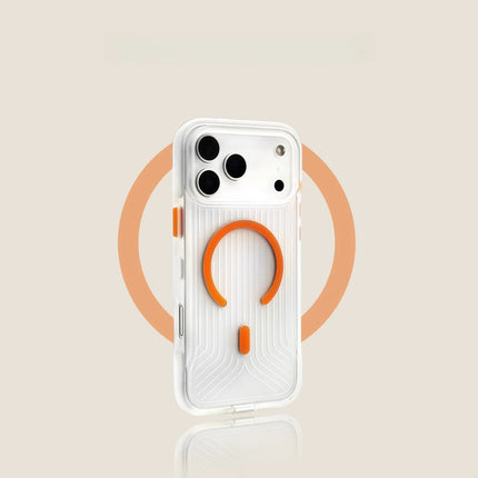 Corrugated MagSafe Case for iPhone 17/16/15/14/13 Pro Max Transparent Anti-Drop Cover