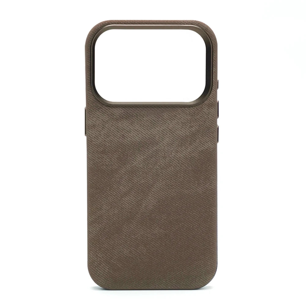 Luxury Fiber Leather Shockproof Case for iPhone 12–17 Series (Pro/Pro Max/Plus) – MagSafe Magnetic Wireless Charging Back Cover