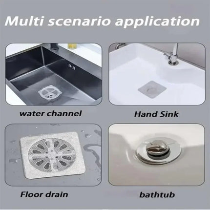 DrainGuard Disposable Hair Catcher Mesh for Shower Floor Sink Bathroom Kitchen Strainer Filter Stopper