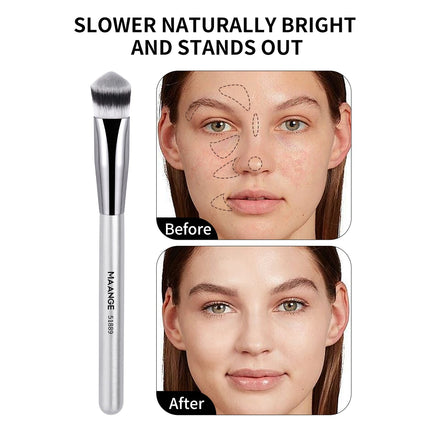 Velora Beauty 4pcs Makeup Brush Set Flat Top Foundation Angled Contour Dense Bristles