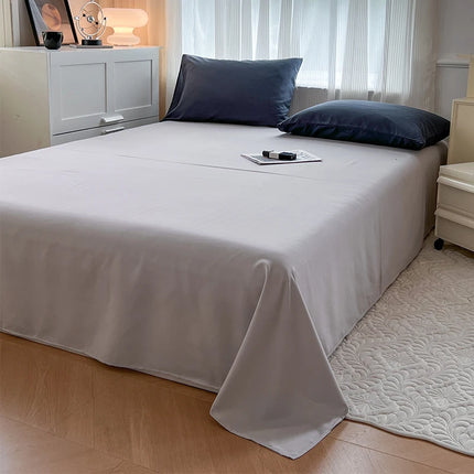 Okeywow solid color brushed fabric bedding set with duvet cover, pillowcases, bed sheet for single, queen, and king beds.