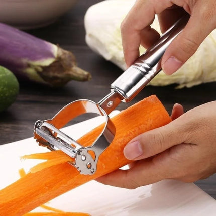 SteelSlice Julienne Peeler Stainless Steel Vegetable Grater Slicer Fruit Cutter Tool
