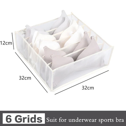 OKEYWOW underwear drawer organizer with compartments for bras, jeans, and scarves, helping keep wardrobe tidy and organized.