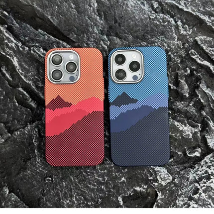 OKEYWOW iPhone 16/15/14 Pro Max carbon fiber MagSafe case with magnetic attachment, wireless charging, and camera ring protection.