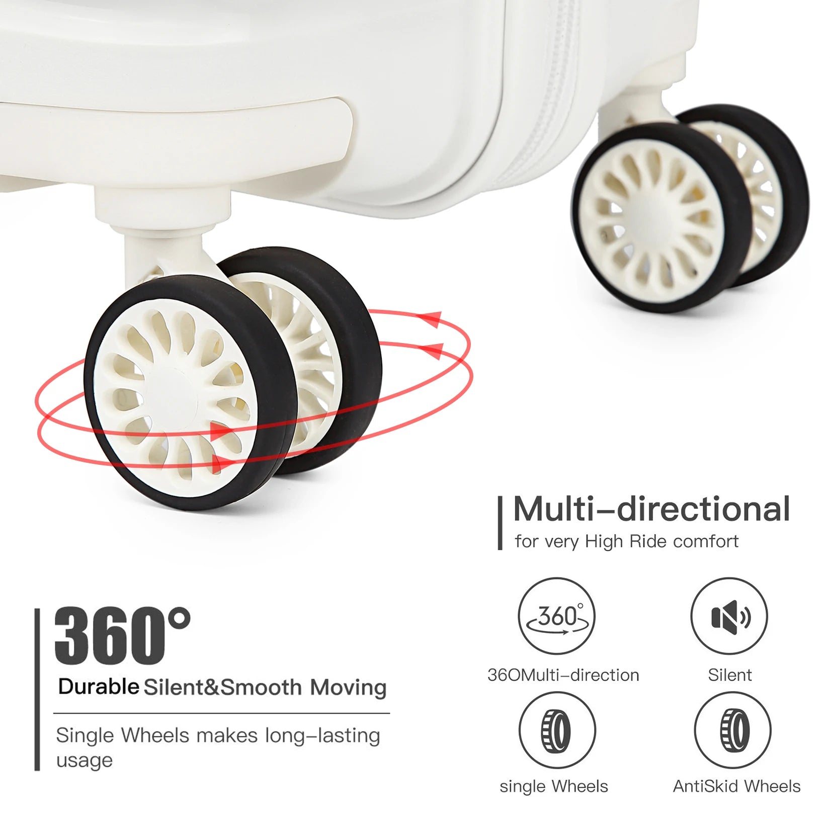 Kono Large Check in Luggage Lightweight Polypropylene Hard Shell Suitcase with TSA Lock Spinner Wheels