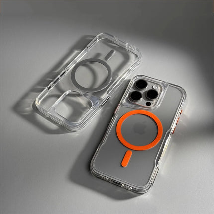 Crystal Clear MagSafe Case for iPhone 17/16/15/14/13/12 Pro Max Anti-Fall PC Cover