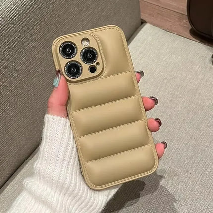 Color Puffer Silicone Case for iPhone Shockproof Soft Back Cover