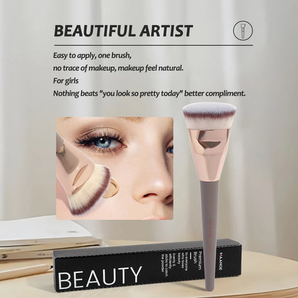 Velora Beauty Flat Head Foundation Brush with Box Powder Blush Concealer Makeup Tool