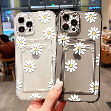 OKEYWOW iPhone flower wallet case with card holder for iPhone 16/15/14/13/12/11 Pro Max XR XS SE, soft cover with floral design