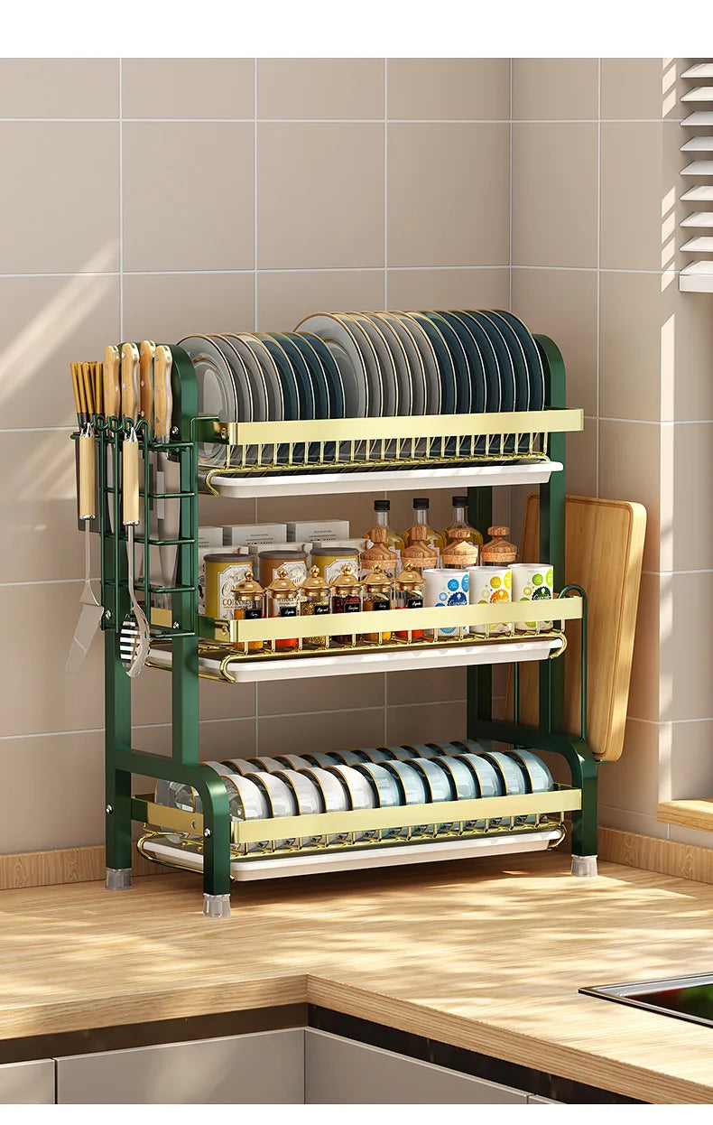 Kitchen storage rack, bowl and dish storage rack, drain rack, household multifunctional bowl and chopstick rack storage box