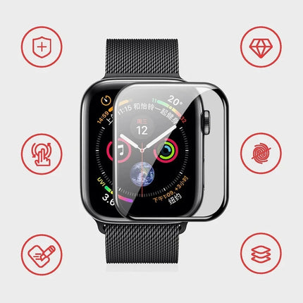 OKEYWOW Apple Watch Ceramic Film Screen Protector for Series 9 to Ultra models, fits 38mm to 49mm sizes, protects the watch screen.
