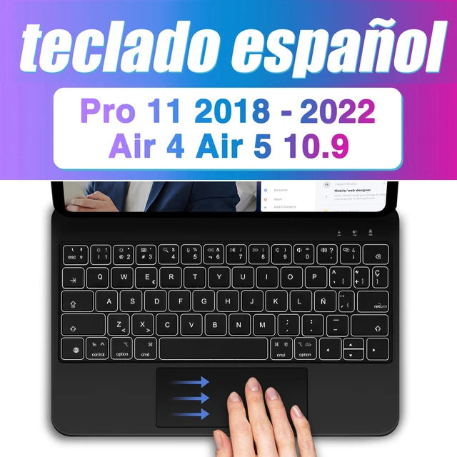 Backlight Magic Keyboard for iPad Pro 11 (2022) and 10th Generation, Keyboard Folio for Enhanced Typing Experience.