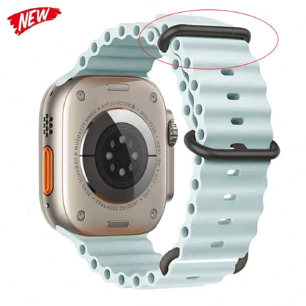TideFlex Silicone Band for Apple Watch Ultra 2/Series 10/9/8/7/6/SE 49mm–40mm Sport Strap