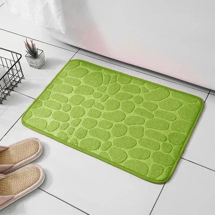 StoneWeave Embossed Fiber Anti Slip Mat Pebble Style Carpet Bathroom Living Room Floor Rug
