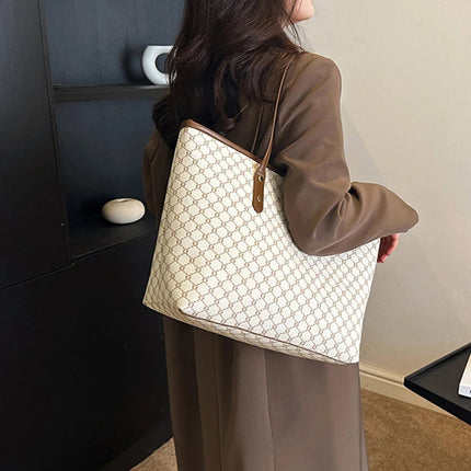 UrbanCarry PU Leather Tote Bag Large Capacity Women Shoulder Commuting Casual Handbag