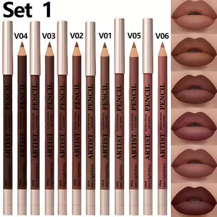 Velora Beauty 6pcs Lip Liner & Matte Lipstick Set Waterproof Long Lasting Lip Makeup
