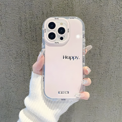 OKEYWOW silicone shockproof iPhone smile case for models 11 to 17, soft cover with colorful smile design.