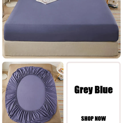 Cotton fitted sheet with elastic edges from OKEYWOW, non-slip mattress cover for single, double, queen, and king beds in various sizes