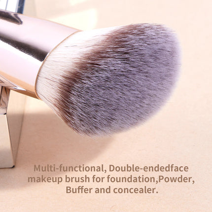 Velora Beauty 2pcs Dual End Foundation Brush Flat Angled Contour Blending Concealer Tool
